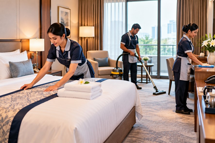 Guest room servicing in Chennai – DENNISGROSSI room attendant